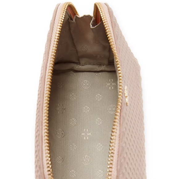 tory burch // rose gold metallic cosmetic pouch - Picture 4 of 6